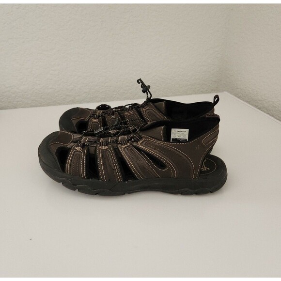 WORN 1X Gotcha CEDAR 958990 Mens 7 Brown Slip On Bungee Fisherman Sandals - Picture 2 of 7